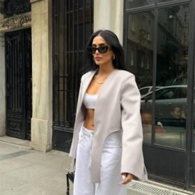 CROP CEKET BAĞLAMA KUYRUKLU - Gri