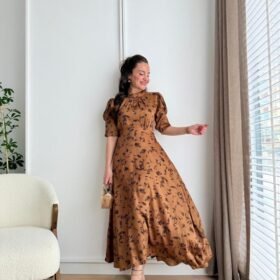 Moccah Yakası Bağlama Detaylı Elbise