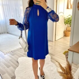 Kadın Uzun Kollu Tül Detay Sandy Mini Boy Elbise