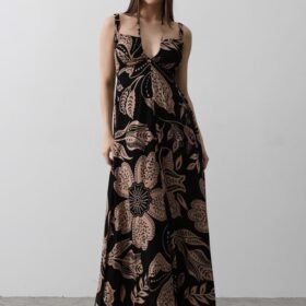 ASKILI VİSCON ELBİSE - Siyah