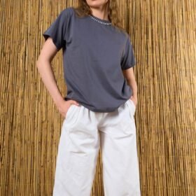 Yakası Taşlı Tshirt - Füme