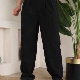 Erkek Beli Lastikli Pileli Baggy Pantolon