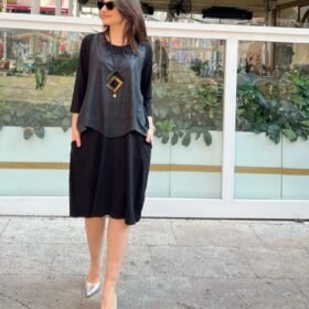 Kadın Viskon Kumaş Cep Detaylı üçlü Takım