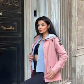 Kadın Ek Parça Kapüşon Kol Arma Detay Gabardin Ceket