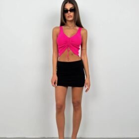 Ön Büzgülü Crop Bluz