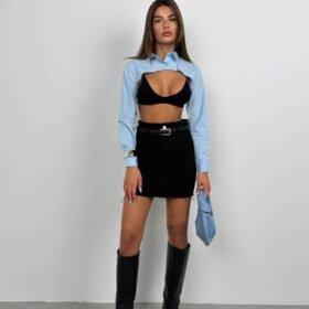 Oval Kesim Crop Gömlek