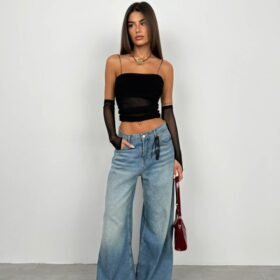 Kolluk Detay Askılı Tül Bluz