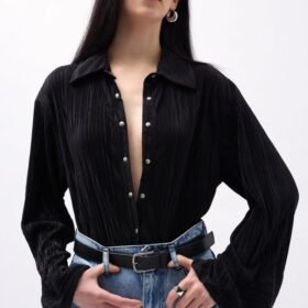 Oversize Dokulu Gömlek