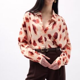 Desenli Crop Gömlek