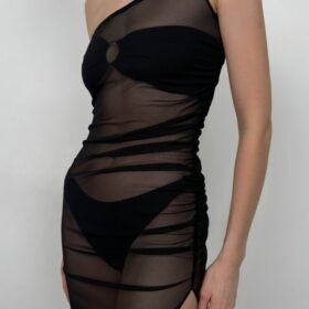 Tek Omuz Yırtmaç Detay Pareo