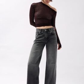 Paça Katlamalı Yüksek Bel Jean