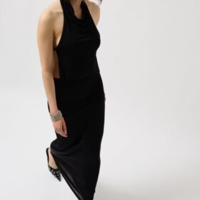 Parlak Kumaş Maxi Etek