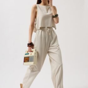 Yandan Bağlamalı Crop Bluz