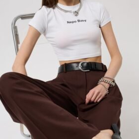 Nepo Baskılı Crop T-Shirt