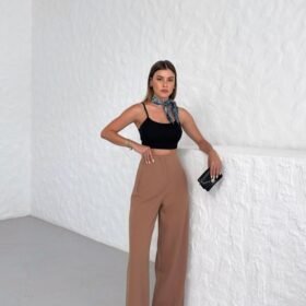 Yüksek Bel Pensli̇ Palazzo Pantolon