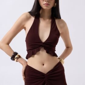 Düğüm Detay Fırfırlı Crop