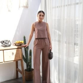 Keten Bluz Ve Pantolon İki̇li̇ Takim