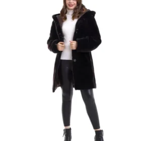 Reks Kapüşonlu Kaban - Siyah