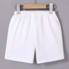 Beli Lastikli Mini Düz Şort - Beyaz