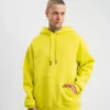 Unisex Double Oversize Kapşonlu Basic SweatShirt - Sarı