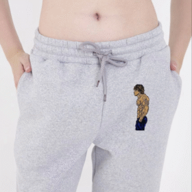 Lastikli Üç İplik Baskılı Eşofman Pantolon - Gri