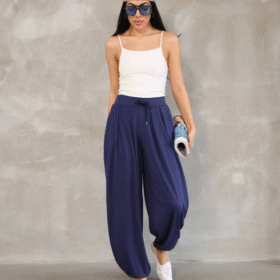 Osy Modal Yumuşak Dokulu Kumaş Şalvar Pantalon - Lacivert