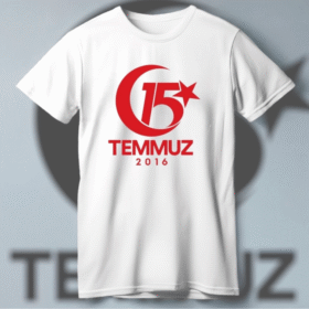 15 Temmuza Özel Tasarım 2016 Baskılı T-shirt - Beyaz