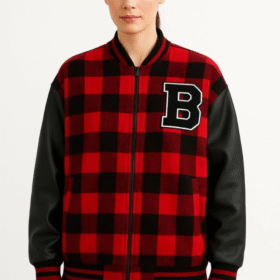 Kolları Suni Deri Içi Astarlı Oduncu Kolej Içi Ceket - Bordo