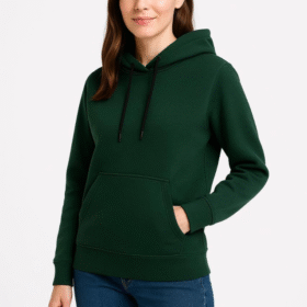 Üç İplik Kapüşonlu Kanguru Çepli SweatShirt Hoodie - Haki