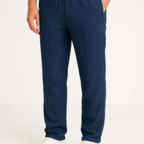 Erkek Keten Pantolon – Cepli, Beli Lastikli Ve Bağcıklı, Nefes Alan Rahat Kalıp, Yazlık Ve Baharlık Günlük Giyim, Şık - Konforlu Boru Paça Model - Lacivert