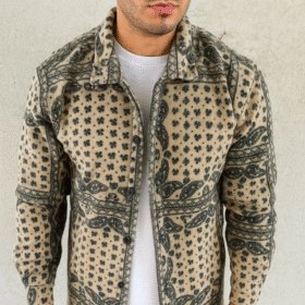 Erkek Polar Fermuarlı Sweatshirt – Kapüşonsuz, Cepli, Yumuşak Dokulu, Oversize Rahat Kalıp, Kışlık Sıcak Tutan Fermuarlı Üst - Bej