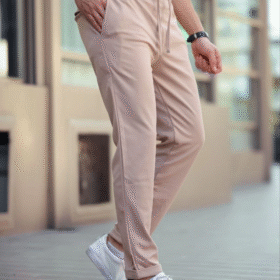 Erkek Diagonel Mikro Dokulu Cepli Beli Lastilki Pantolon - Gri