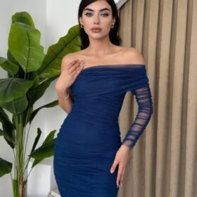 Polack Tek Omuz Tül Elbise