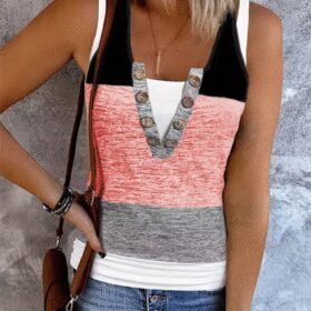 Kadın V Yakalı önden Düğmeli Viskon Bluz