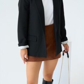 Astarı Çizgili Ceket - Siyah