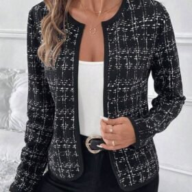 Kadın Uzun Kollu önü Açık şanel Kısa Ceket