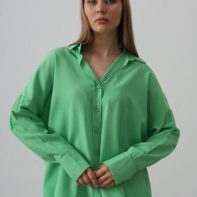 Geniş Manşet Detaylı Gömlek - A.Yeşil