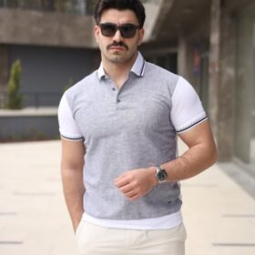 Erkek Polo Yaka Fermuar Detaylı Tişört