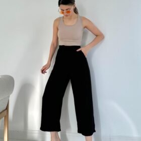 Siyah Keten Pantolon