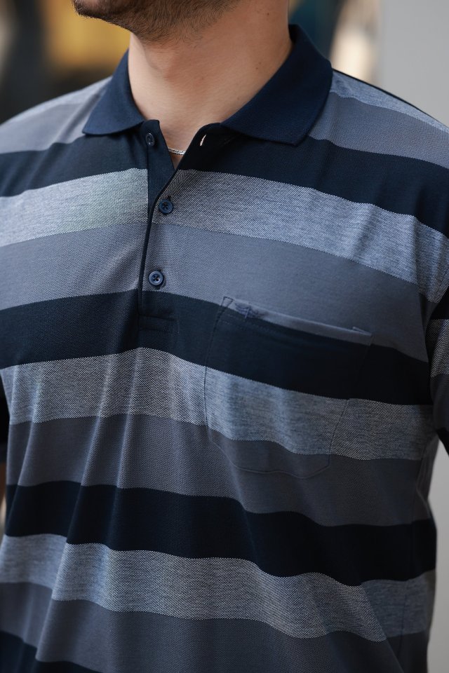 Erkek Yakalı çok Renkli Kısa Kollu T-shirt - Görsel 3