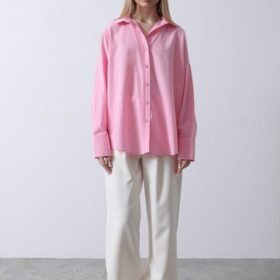 Geniş Manşet Detaylı Gömlek - Şeker Pembe