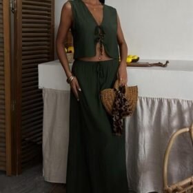 Yelek Önden Bağlamalı Uzun Etekli Takım 10192