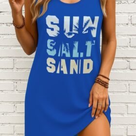 Kadın Askılı Yuvarlak Yaka Viskon Elbise