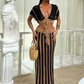 Leighton Çizgili Ajurlu Takım 9846