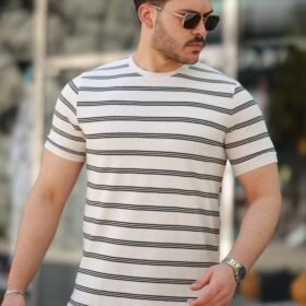 Erkek çizgili Kısa Kollu T-shirt