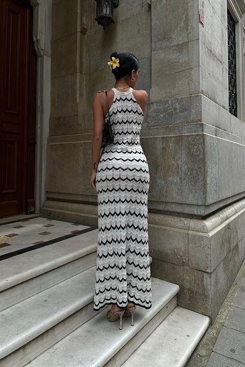 Melina Ajurlu Halter Yaka Elbise 2774 - Görsel 4