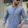 Erkek çizgili Uzun Kollu Gömlek