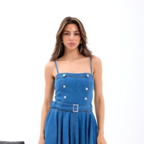 7363 KOT ELBİSE-MAVİ