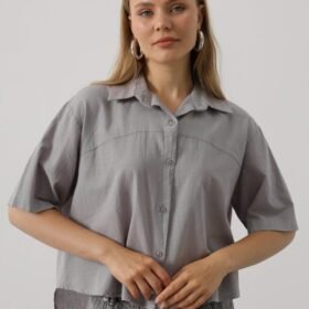 Yarım Kol Gömlek - Gri