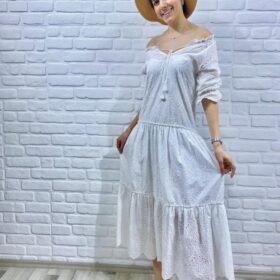 Beyaz Dantelli New Elbise